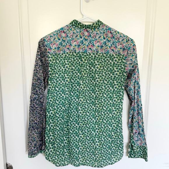 J. Crew x Liberty Art Fabrics RARE Mixed Print Button Down Shirt 0 - Picture 3 of 4